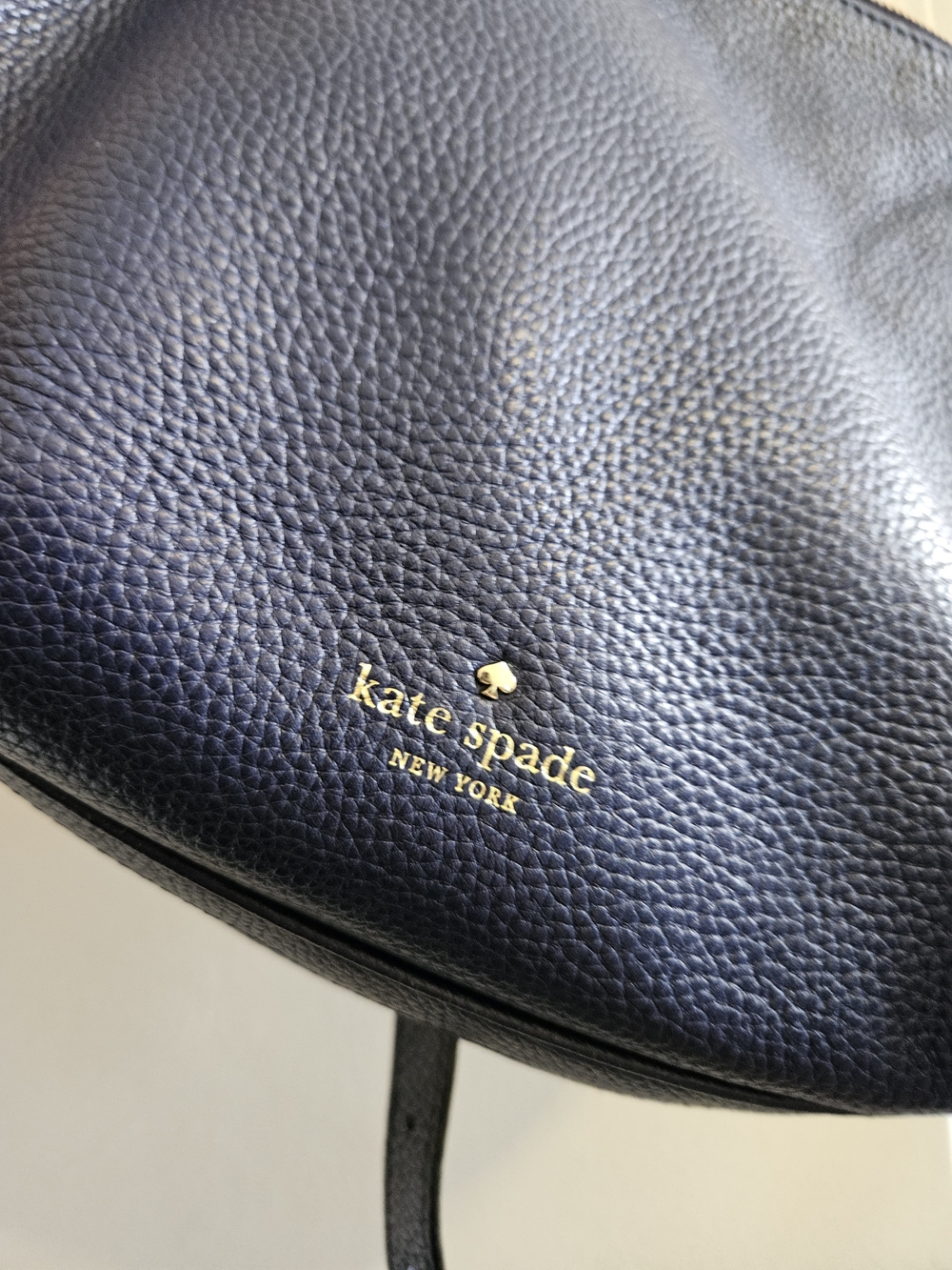 kate spade Ella Navy Blue Pebbled Leather Crossbody Bag - Picture 12 of 13